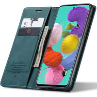 CASEME tok Samsung Galaxy A51, Leather Wallet Case, zöld