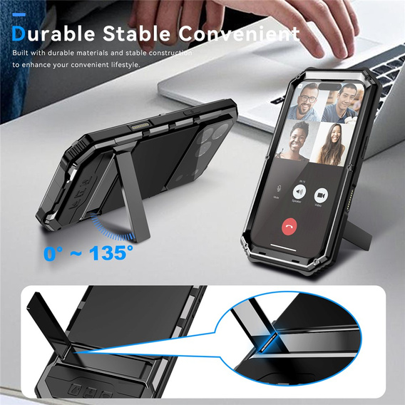 R-JUST páncélozott tok állvánnyal iPhone 17 Pro Max készülékhez