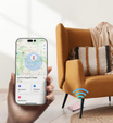 Mágneses pénztárca helymeghatározással, NFC-vel és bölcsővel iPhone 16 Pro készülékhez