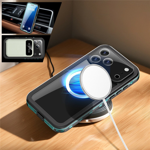 Tok iPhone 17 Pro Max készülékhez, IP68 vízálló, SHELLBOX MagSafe, kék