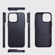 Tok iPhone 16 Pro Max, Aramid Fiber Cover, fekete