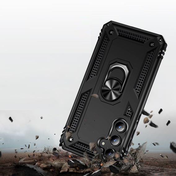 Páncélozott telefontok a Samsung Galaxy A55 5G, Nox Case Ring, fekete