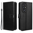 Pattintható tok a Honor 200 Pro 5G, Crazy Horse Wallet, fekete