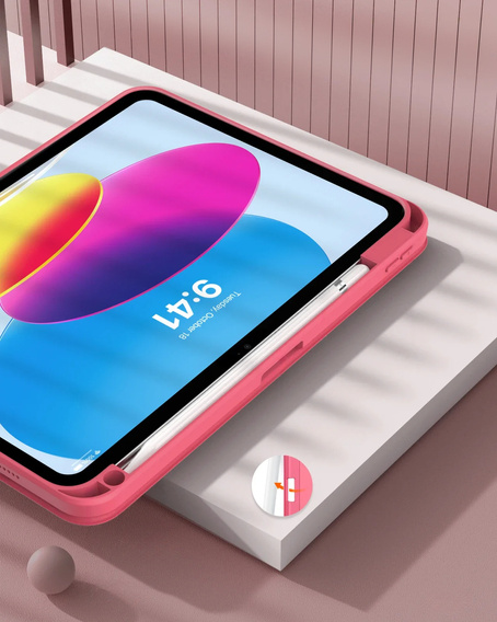 Tok iPad 11" 2025 A16 (11 gen.) / iPad 10.9" 2022 (10 gen.), Smartcase Hybrid, tolltartó résszel, rózsaszín