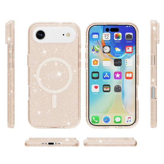Tok iPhone Air készülékhez, MagSafe, csillogó, áttetsző arany