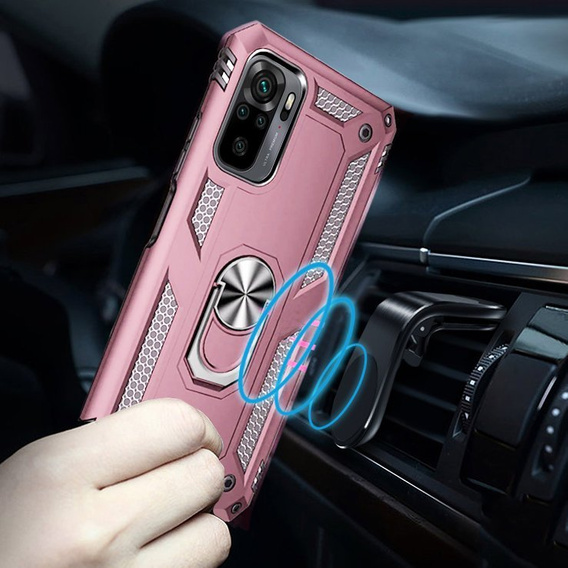Páncélozott telefontok a Xiaomi Redmi Note 10/10S, Nox Case Ring, rózsaszín rose gold