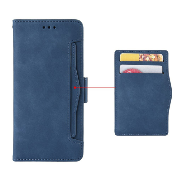 Pattintható tok a Oppo A15 / A15S, Card Slot, kék