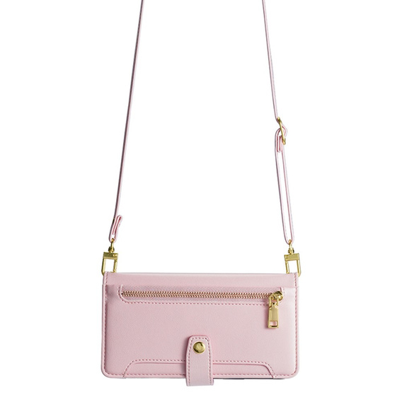 Pattintható tok a Oppo A78 4G, Wallet Zipper Pocket, rózsaszín