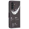 Pattintható tok a Samsung Galaxy A05s, Wallet, Don't Touch My Phone, fekete