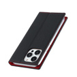 Pattintható tok a iPhone 15 Pro, Litchi Skin Grain, fekete