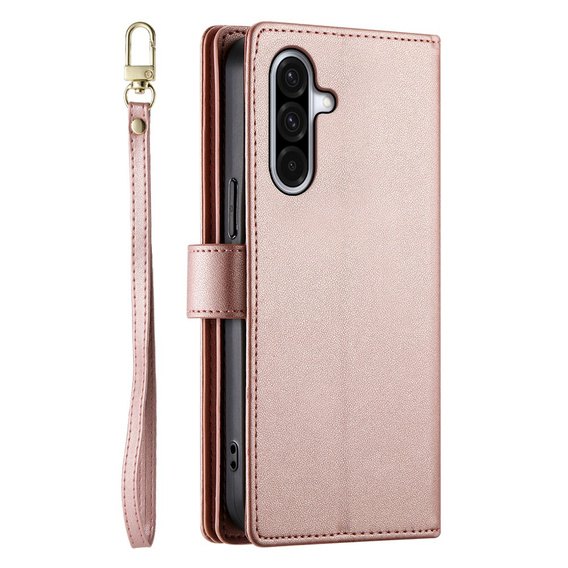 Wallet Zipper Pocket flip tok Samsung Galaxy A17 5G, Wallet Zipper Pocket, pénztárca, rózsaszín