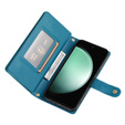 Pattintható tok a Samsung Galaxy S24 FE, Wallet Zipper Pocket, kék