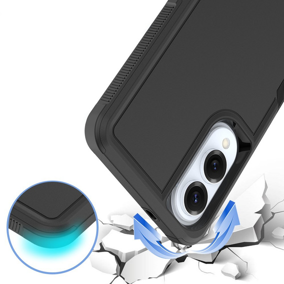 Páncélozott tok Samsung Galaxy S25 Edge, Dual Shockproof, fekete