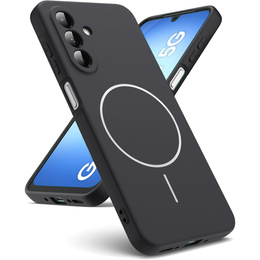 Szilikon tok Samsung Galaxy A17 5G, MagSafe-hoz, fekete