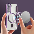 Pattintható tok a Samsung Galaxy S22 5G, RFID Wallet MagSafe CamShield, lila