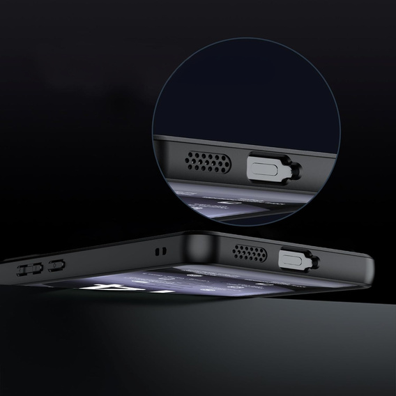 Tok Xiaomi Redmi Note 14 4G-hoz, MagSafe, ERBORD Matt Case, fekete + képernyőüveg