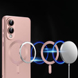 Tok Samsung Galaxy S25 Edge, ColorMag, MagSafe-hoz, rózsaszín + 9H edzett üveg