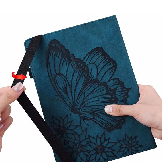 Telefontok a Lenovo Tab M9, Wallet Pen Slot, butterflies, barna