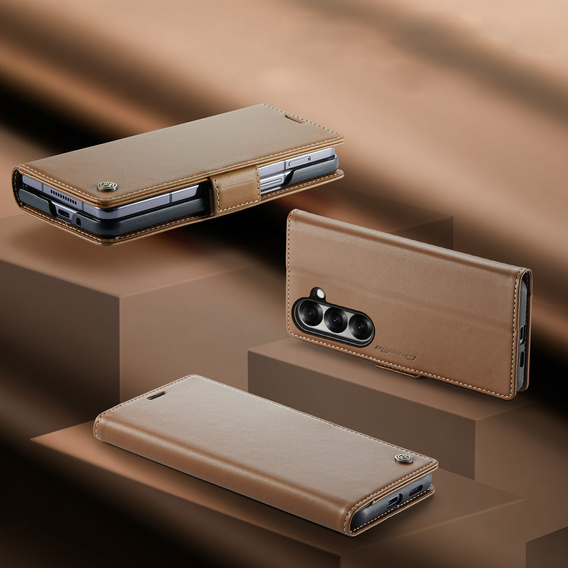 CASEME Litchi pénztárca flip tok Samsung Galaxy Z Fold7 5G számára