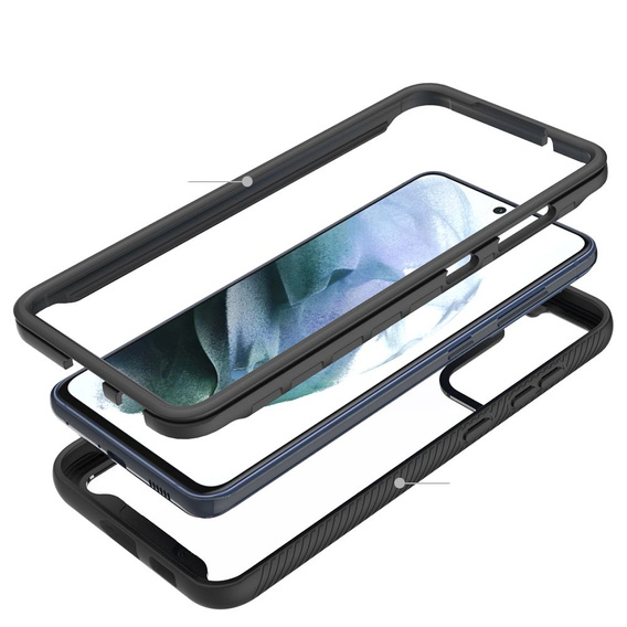 Tok Samsung Galaxy S21 FE készülékhez, Shockproof, fóliával, kék