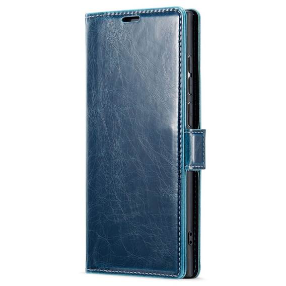 Pattintható tok a Samsung Galaxy S23 Ultra, ERBORD Waxy Wallet, kék