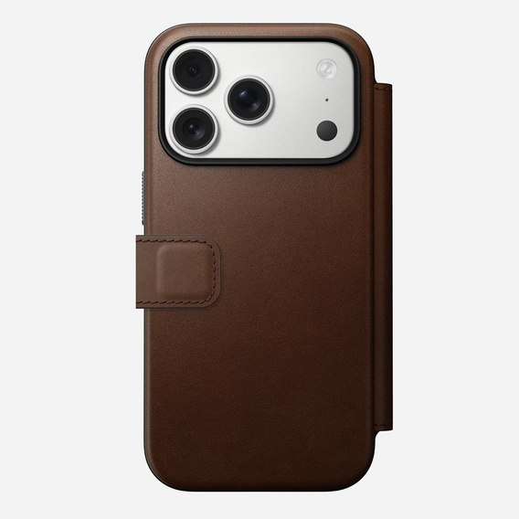 Nomad tok iPhone 17 Pro-hoz, Modern bőr fóliatok, barna
