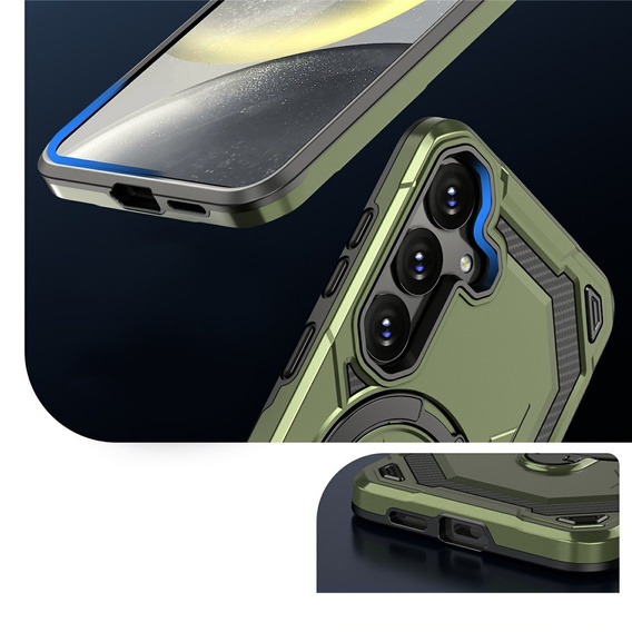 Mágneses tok állvánnyal Samsung Galaxy A57 5G készülékhez, zöld