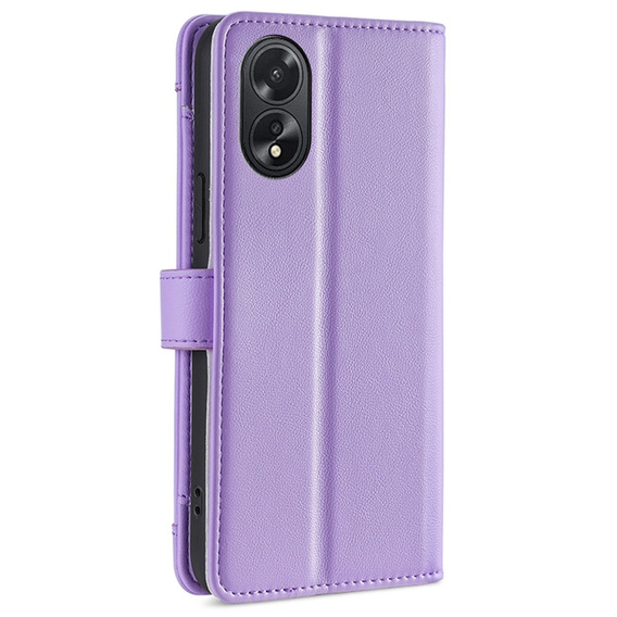 Pattintható tok a Oppo A38 / A18 4G, Wallet Zipper Pocket, lila