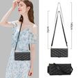Flap tok Samsung Galaxy S25 Edge, Rhombus Crossbody Leather, fekete