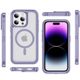 Tok kerettel iPhone 14 Pro Max készülékhez, MagSafe-hoz, átlátszó / lila