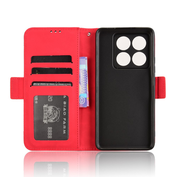 Pattintható tok a Xiaomi 14T, Card Slot, piros