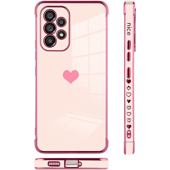 Telefontok a Samsung Galaxy A52/A52S, Electro heart, rózsaszín rose gold