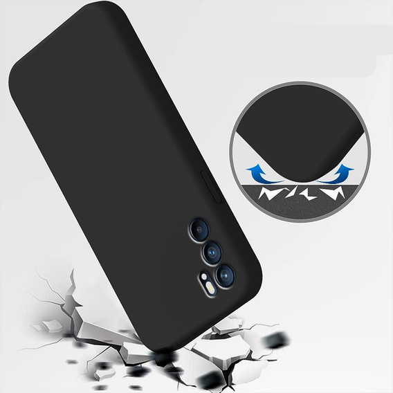 Telefontok a Oppo Reno 6 5G, Silicone Lite, fekete