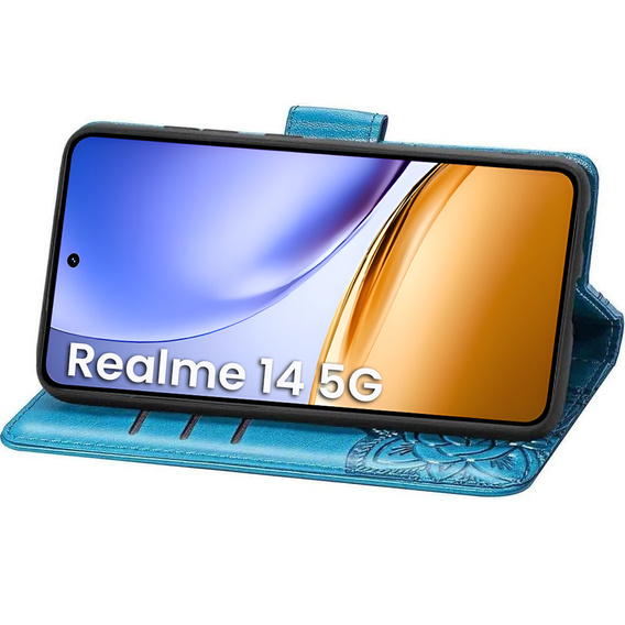 Pattintható tok a Realme 14 5G / Realme 14T 5G, Butterfly, kék