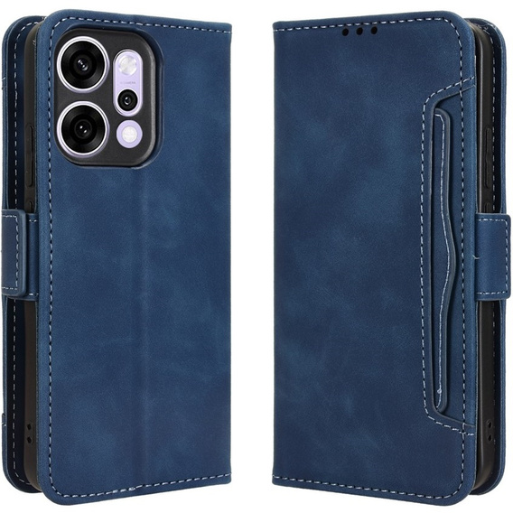 Flap tok Oppo Reno 14, kártya slot, pénztárca, tengerészkék