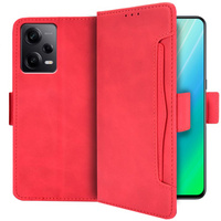 Pattintható tok a Xiaomi Redmi Note 12 Pro+ 5G, Card Slot, piros