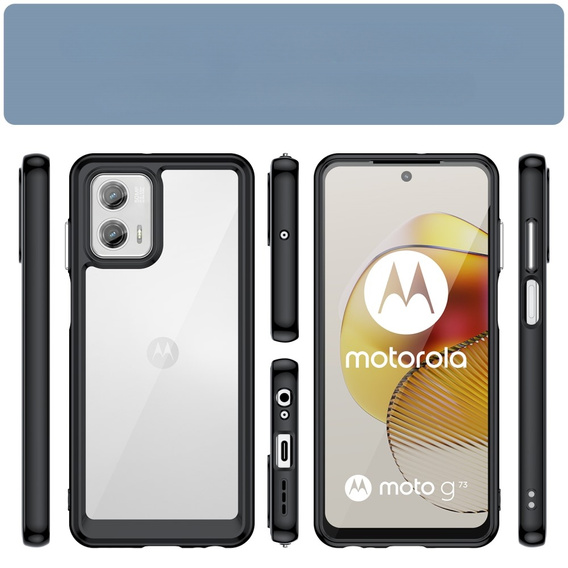 Telefontok a Motorola Moto G73 5G, Fusion Hybrid, átlátszó / fekete