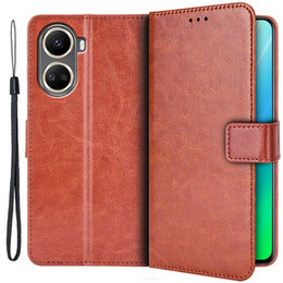 Pattintható tok a Huawei Nova 10 SE, Crazy Horse Wallet, barna