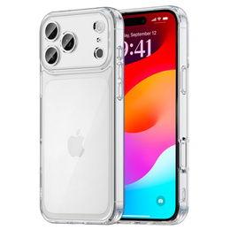 Szilikon tok iPhone 17 Pro Max készülékhez, kemény hátlappal, átlátszó