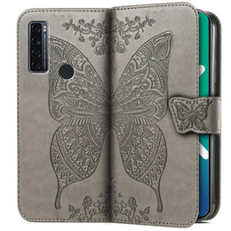 Pattintható tok a TCL 20 SE, Butterfly, szürke