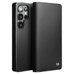 Flip tok Samsung Galaxy S25 Ultra, QIALINO Leather Wallet, fekete