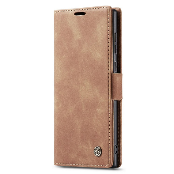 CASEME tok Samsung Galaxy S22 Ultra, Leather Wallet Case, barna