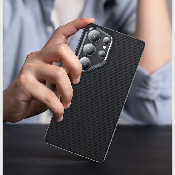 BENKS Kevlar tok Samsung Galaxy S25, MagSafe, Carbon Fiber, fekete