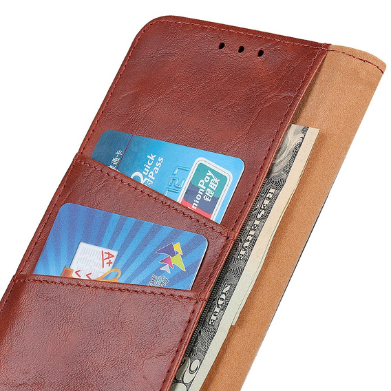Pattintható tok a Samsung Galaxy S25 Edge, Crazy Horse Wallet, barna