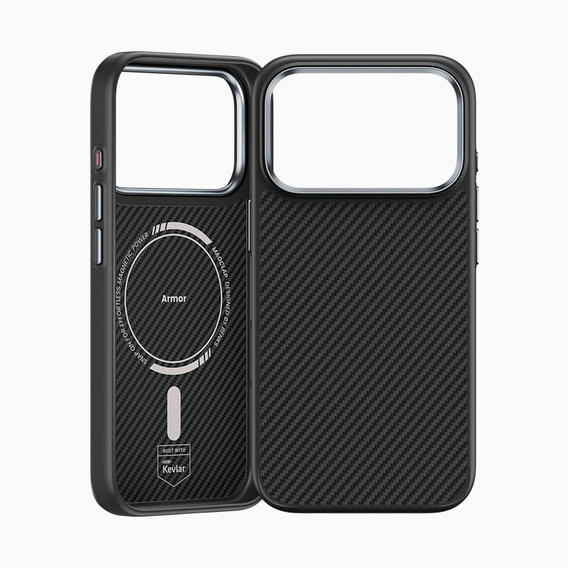 BENKS Kevlar Armor PRO Carbon Fiber 600D A070 tok MagSafe aktív gombbal iPhone 17 Pro Max készülékhez