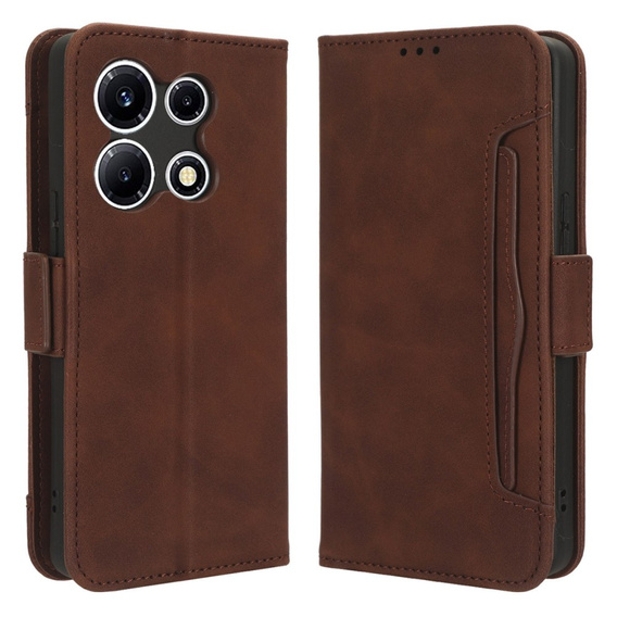 Pattintható tok a Infinix Note 30 VIP, Card Slot, barna