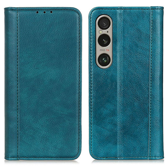 Pattintható tok Sony Xperia 1 VI, Split Leather, zöld