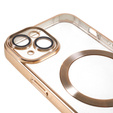 Tok iPhone 14-hoz, Electro MagSafe, arany + üveg a képernyőhöz