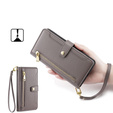 Pattintható tok a Xiaomi Redmi Note 13 Pro+, Wallet Zipper Pocket, szürke