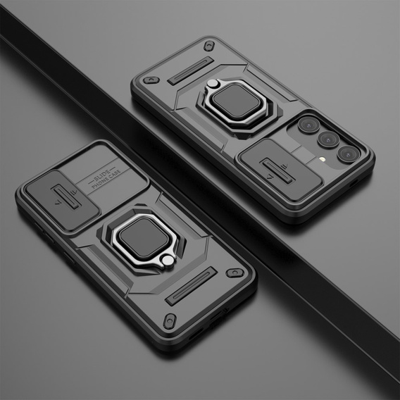 Telefontok a Samsung Galaxy S24, KickStand Camera Lens, fekete